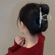 麦穗デザインの大きなサメクリップヘアアクセサリー【エレガント・後頭部用】