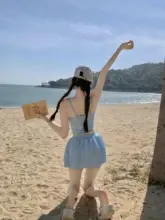 ビキニ水着【温泉用・肩ストラップ・セクシー・フランス風・レトロデザイン・バカンス対応】