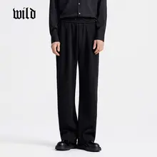 メンズストレートパンツ【黒・秋用・極上の柔らかさ・通勤カジュアル】（セットアップ対応）