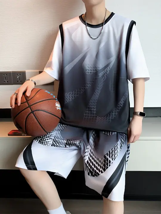 サマーアイスシルク半袖 Tシャツ スーツ