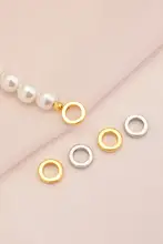 18K金色保護キャップ付き閉口リング【ビーズアクセサリー DIY用・パール手作り用・穴あけ不要】