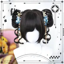 二次元風ショートカールウィッグ【ロリータスタイル・全頭カバー】