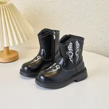 子供用ウエスタン ブーツ エスニック レトロ ショートブーツ