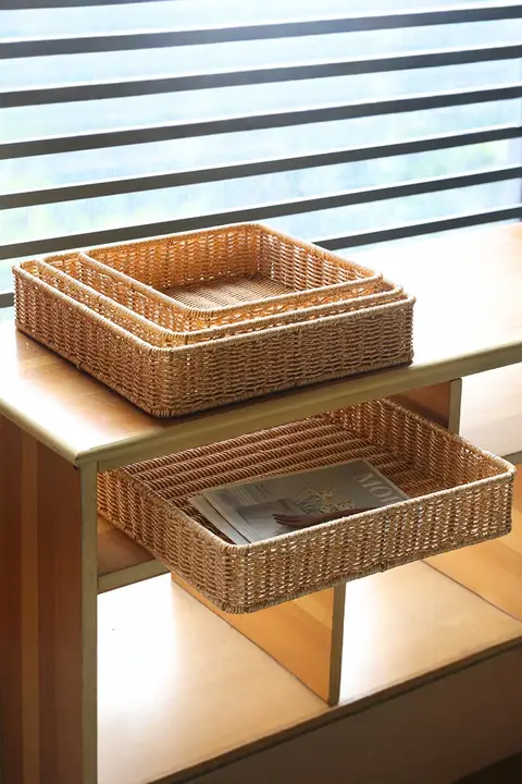 家用四角果物トレイ【パン・野菜・ティーカップ収納用】