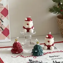 クリスマスサンタ香りキャンドル用ガラスキャンドルホルダー【ハンドメイド・雰囲気づくり・インテリア装飾用】