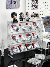 缶バッジスタンド アクリル 透明 階段状 小型 四角 グッズディスプレイ 収納 飾り