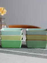 青瓷風の茶点皿【スナック・お菓子・ナッツ用・四角形】