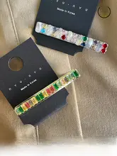 カラフルな水晶のヘアクリップ【秋冬用・重工デザイン・デュックビル】