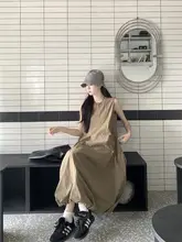 ゆったりデザインのバンド付きノースリーブワンピース【夏用・花苞シルエット・ロング】（セットア  ップ対応）