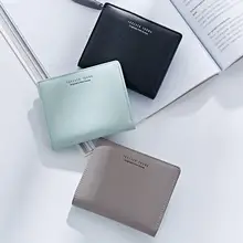 女性用 薄型2つ折りミニ財布【シンプルデザイン・ショートタイプ・軽量】