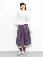 アウトドア用長袖ヘンリーネックタイトフィットTシャツ【極上の柔らかさ・女性用】