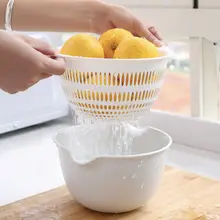 便利な二層水切りバスケット【プラスチック製・キッチン用・洗面器としても使用可】