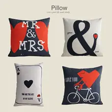 モダンデザイン 男女兼用 厚手コットンリネン製 車用腰枕・ソファ用抱き枕・お昼寝用クッション【白黒デザイン】