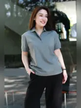 ポロカラーのカジュアルTシャツ【輸入コットン・極上の柔らかさ】