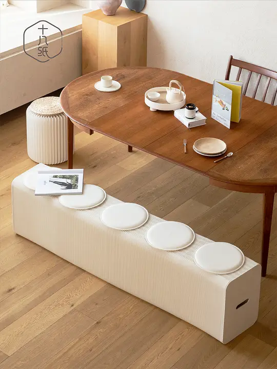 伸縮可能な折りたたみソファスツール【シンプルデザイン・収納付き・クリエイティブベンチ】