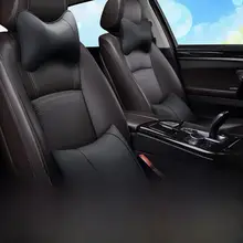 レザー製 車用ヘッドレスト枕【首を守る・快適な寝心地・車内用品】（セットアップ対応）