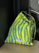 トートバッグ レディース 帆布 プリント柄 ワンショルダー オリジナル 海塩抹茶 ビビットカラー 秋冬 「MELONFISH」