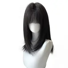 自然なスタイルのボブヘアウィッグ【前髪あり・ショート・直毛タイプ】