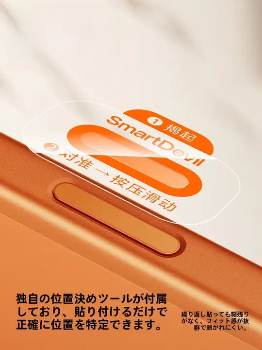 SmartDevil 自動定位ガラス製カメラボタンシール【iPhone用・側面保護シール・高感度フィルム】