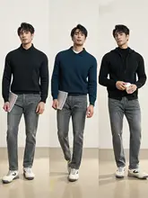 春秋用 デニムパンツ【ウォッシュ加工・レトロ風・ストレッチ素材】