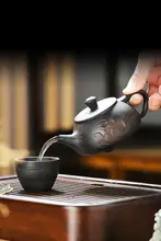 シンプルデザイン 陶器製紫砂急須【家庭用・復古スタイル】