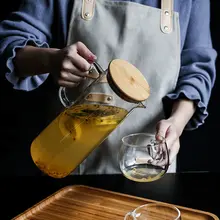 耐熱強化ガラス製 大容量冷水ポットセット【北欧スタイル・家庭用・水差し・カップ付き】