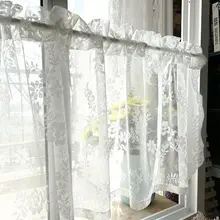 シンプルなレースカーテン【穴あけ不要・キッチン用・小窓対応・自粘式】