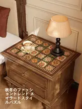サイドテーブルマット ベッドサイドテーブル用 レザー 防水 お手入れ簡単 防塵 ブラウン アメリカン風 高級感