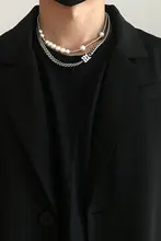 トレンド感あふれるティタニウム製キューバチェーンネックレス【メンズ・ヒップホップスタイル】