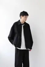 ジャケット ユニセックス コットン 無地 オーバーサイズ ベーシック ルーズ アウター CC03