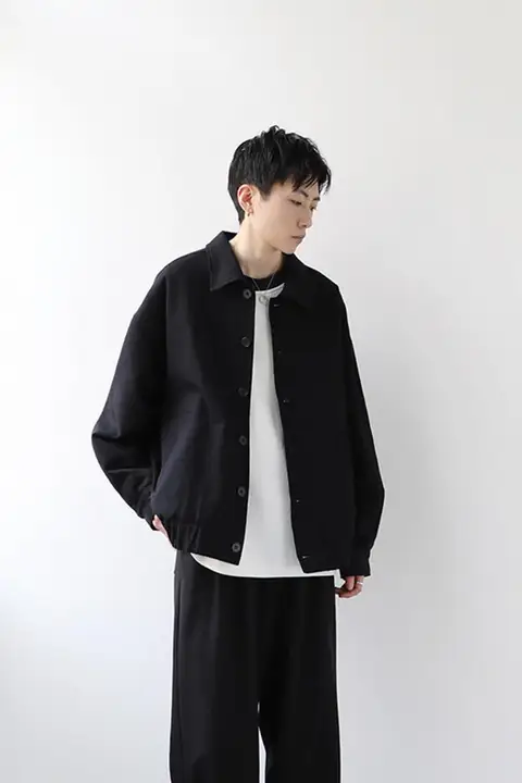 ジャケット ユニセックス コットン 無地 オーバーサイズ ベーシック ルーズ アウター CC03