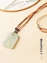 オリーブの核の小竹節ネックレス【ペンダント・玉器・蜜ろう紐・スマホ吊り下げ用】
