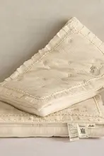 二重構造の取り外し可能なフリル付き綿麻シルク枕【大人用・白鹅绒使用・極上の柔らかさ】（セットアップ対応）