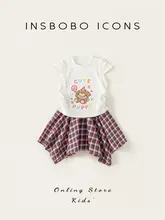 トップス スカート 2点セット キッズ ガールズ おしゃれ 夏「INSbobo」