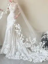 法式レース軽婚礼服【エレガントな魚尾デザイン・高級感・新郎新婦用】
