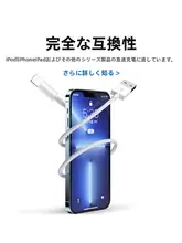 iPhone対応急速充電データケーブル【USBタイプ・2メートル・車載用】（セットアップ対応）