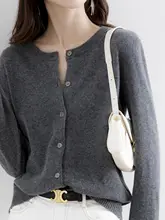 ゆったりとしたデザインのオープンカーディガン【ラウンドネック・長袖・ショート丈・黒】