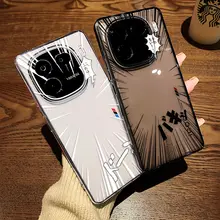 スマホケース OnePlus対応 クリア ソフトケース 線画 シンプル アニメ風 漫画 二次元 個性的 ペア 上品