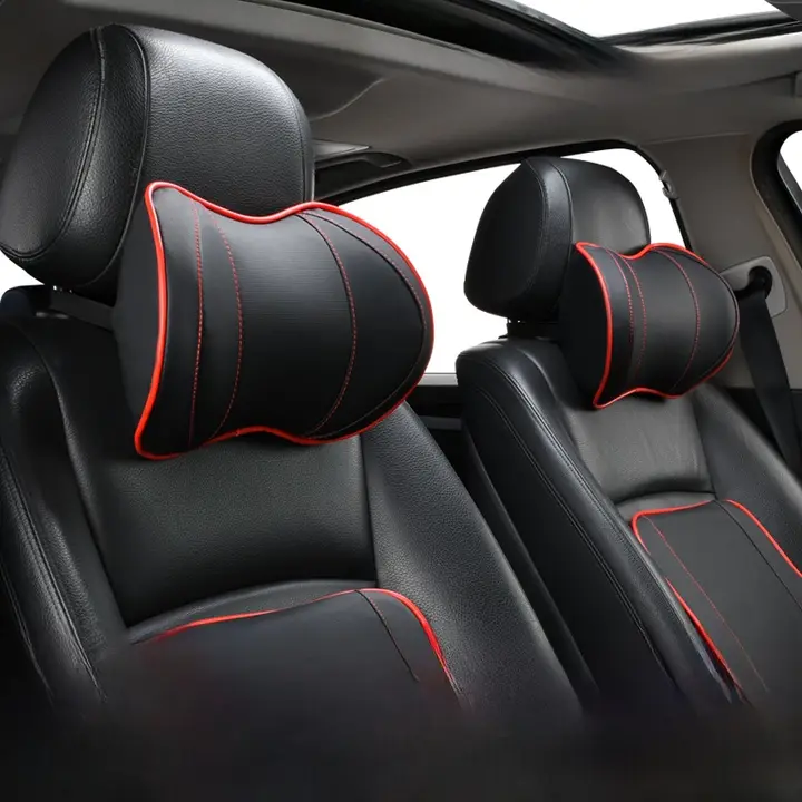 車用ヘッドレストクッション【本革・首を支えるデザイン】（セットアップ対応）