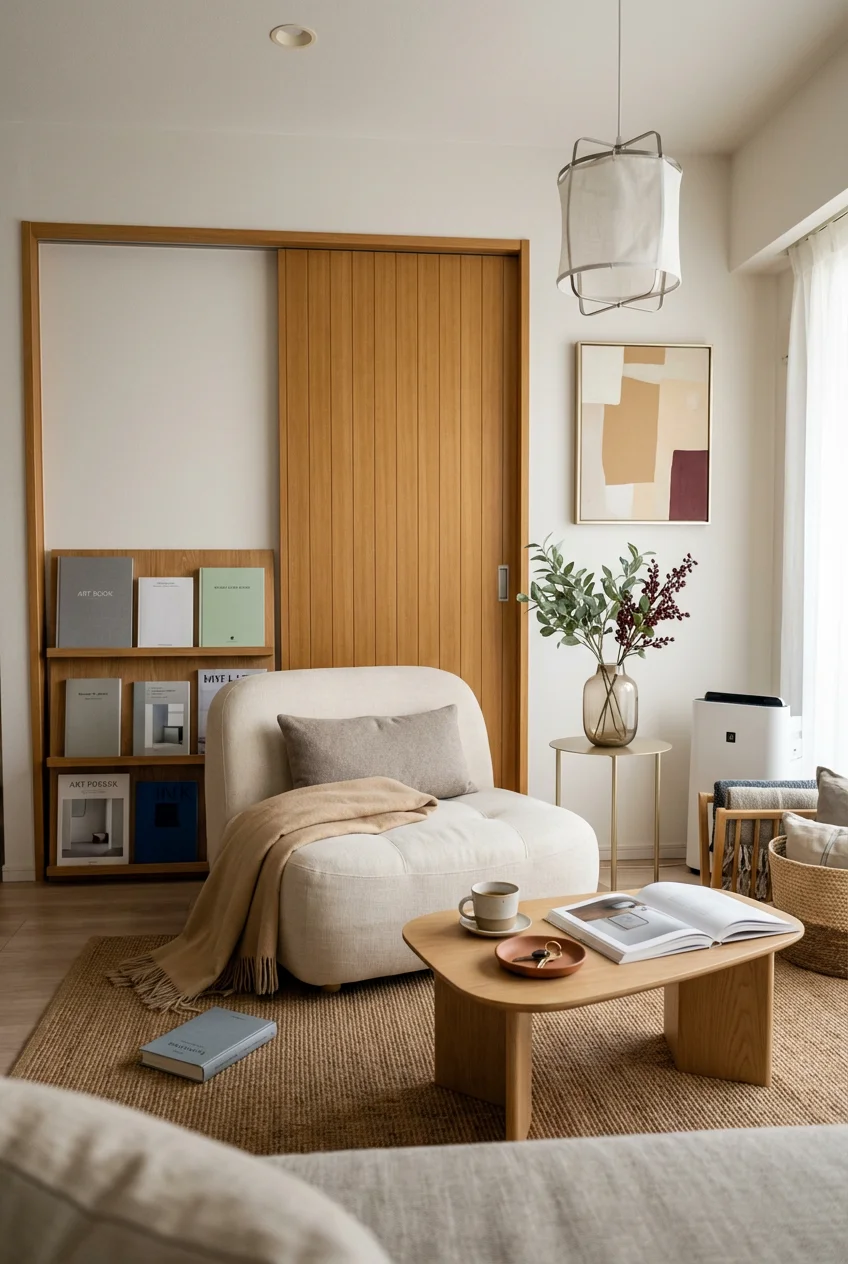揃えるミニマリスト部屋づくりアイテム｜装飾画とカーテンの組み合わせで実現するシンプルで落ち着いた空間