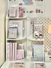 デスク用コーナー収納ラック【三角形・デスク上整理整頓・学生用】