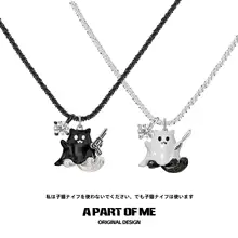武器デザインの猫モチーフペンダントネックレス【個性的・甘くてクール・カップル用】
