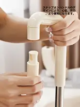折りたたみ可能なクリーム色の掃除道具セット【スイーピングブラシ＆ほうき付き・家庭用・回転式】
