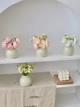 高級感ある陶器製ミニフラワーベース【インテリア装飾用・造花対応・欧風デザイン】