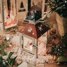 キャンドルスタンド ハンドル付きランタン アイアン ガラス 防風 ヨーロピアン ヴィンテージ クリスマス 家庭用 インテリア 置物