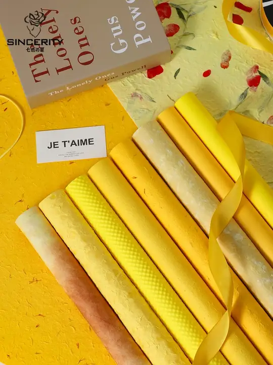 七色のビオライエローシリーズ包装紙の花束【手作りフラワーアレンジ用・資材】