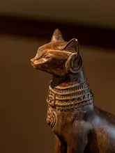 古代エジプト猫神の置物【ブロンズ仕上げ・ヴィンテージスタイル】