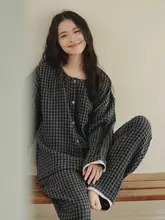 極上の柔らかさ！長袖コットンガーゼパジャマ【春秋用・大きいサイズ・ルーズフィット】（セットアップ対応）