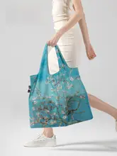 ファン・ゴッホデザインのエコバッグ【おしゃれなショッピングバッグ・杏の花柄】