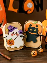 ハロウィン飾り用 カートゥーン吊り下げカード【ゴーストとジャック・オ・ランタン・クッキー用ボックス・キャンディボックス・カード・ベーキング用小物】